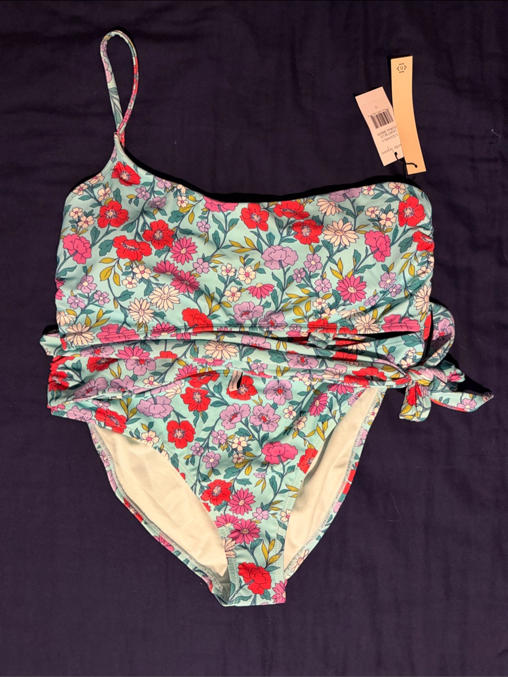 Nanette Lepore Aqua Floral Two -Piece Swimsuit